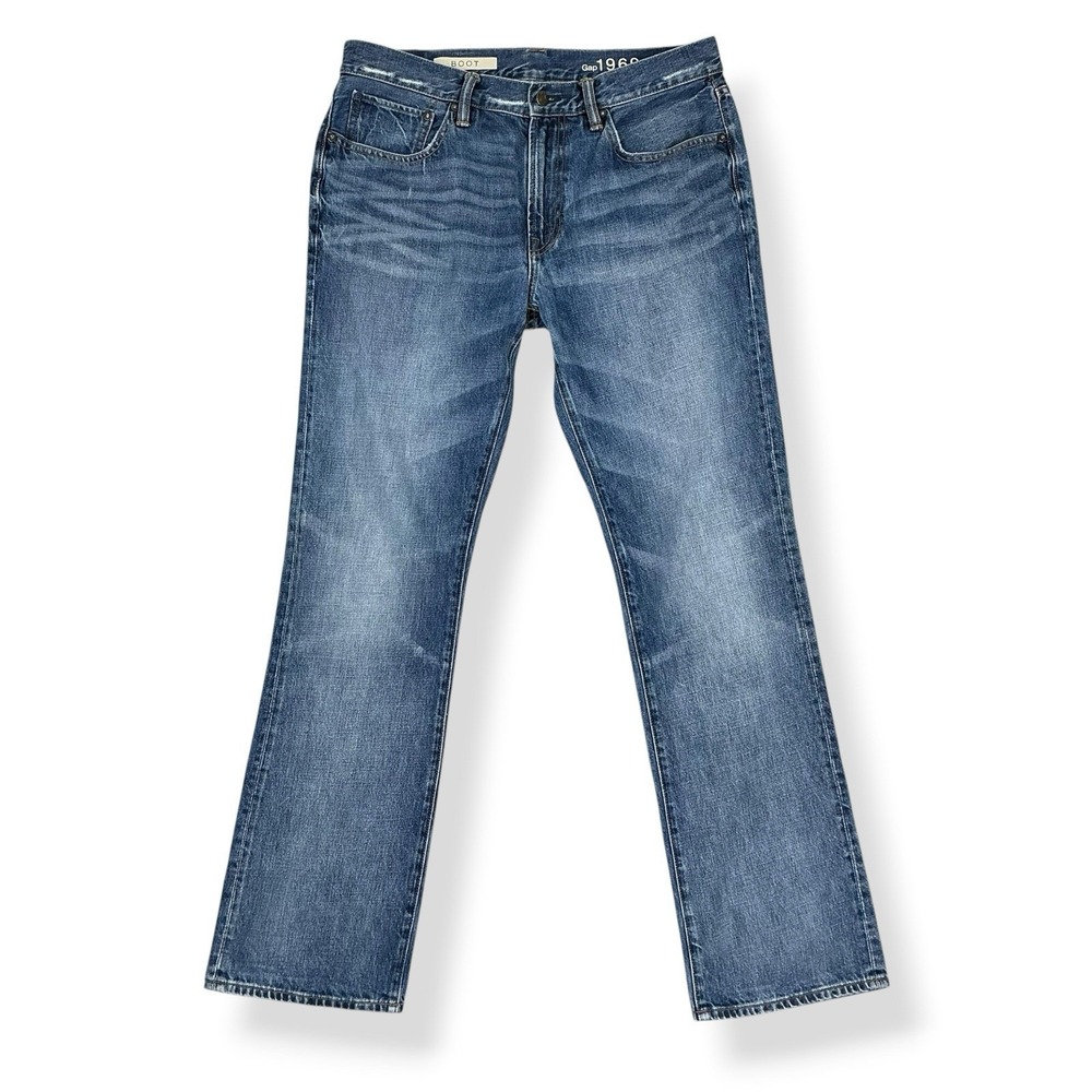 Gap Jeans Men 34x34 (ACTUAL 34x33) Blue Boot Leg Cotton Y2K Vintage